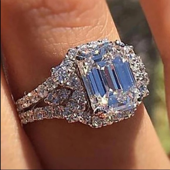 New Women’s 925 Silver Diamond Diamond Ring - Picture 4 of 6